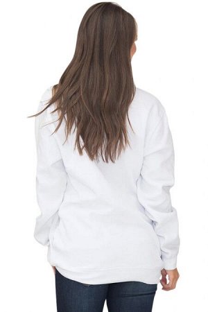 Белый свитшот с карманами и застежкой на молнию