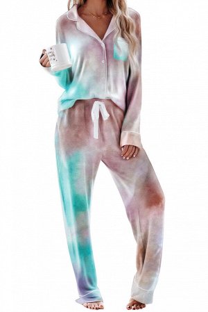 Разноцветный пижамный комплект: рубашка + штаны