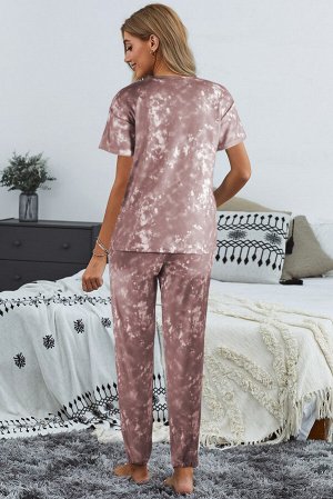 Сиреневый пижамный комплект: футболка + штаны