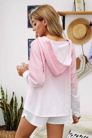 Легкий светло-розовый комплект: худи + шорты