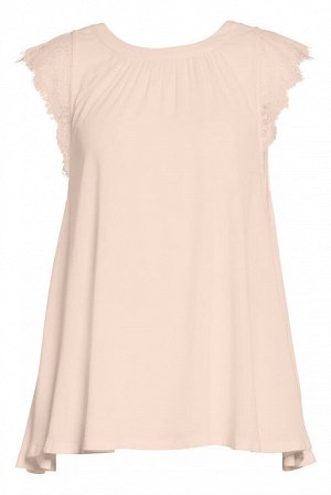 Розовая двусторонняя блузка с кружевной каймой