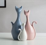 Статуэтки &quot;Три кота&quot;, цвет синий/розовый/белый, 3 шт