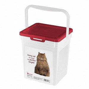 Контейнер для корма для животных 8,0л [LUCKY PET] кошки БОРДОВЫЙ