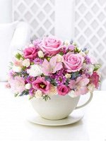Алмазная мозайка Букет с розами, 40*50 см, без подрамника, арт.87150