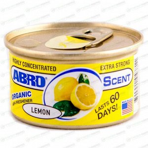 Ароматизатор на торпедо ABRO Органик Lemon (Лимон), с растительным наполнителем, баночка 42г, арт. AS-560-LE