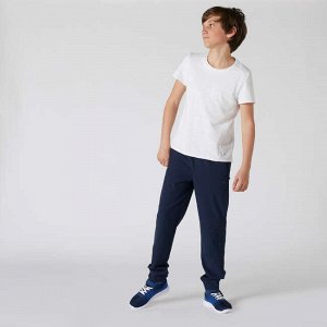 Спортивные брюки  900 GYM легкие для мальчиков темно-синие DOMYOS