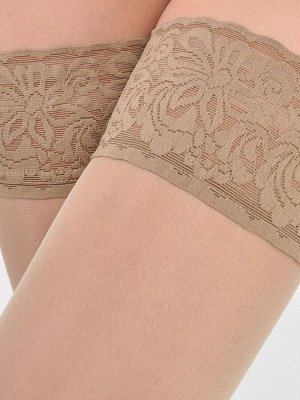 Шелковистые полуматовые чулки с ажурной резинкой на силиконовой основе SEDUCTION 20 ден