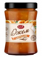 SAVA Джем   АБРИКОСОВЫЙ с кусочками 300г  ст./б., (1 х 8), (# 24), Россия (шк 0195)