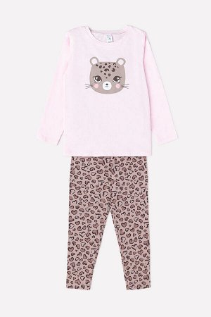 Пижама(Осень-Зима)+girls (светло-розовый, сердечки леопард)
