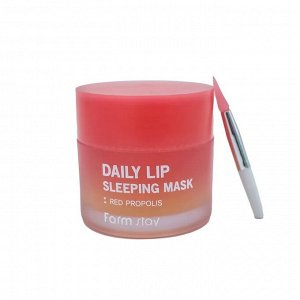 Farm Stay Daily lip sleeping mask red propolis Ночная маска для губ с прополисом, 20 гр