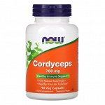 Now Foods, кордицепс, 750мг, 90вегетарианских капсул