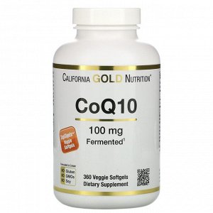 California Gold Nutrition, коэнзим Q10, 100 мг, 360 растительных капсул