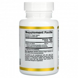 California Gold Nutrition, ежовик гребенчатый, 90 растительных капсул