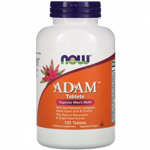 Now Foods, Adam, лучшие мультивитамины для мужчин, 120 таблеток