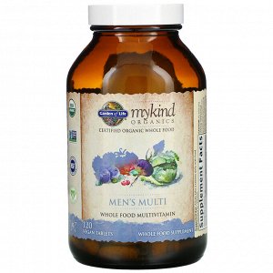 Garden of Life, MyKind Organics, мультивитамины для мужчин, 120 веганских таблеток
