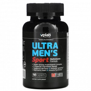 Vplab, Ultra Men’s, мультивитамины для мужчин для физической активности, 90 капсул