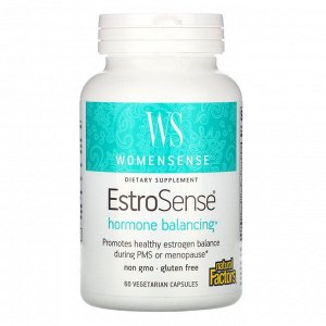 Natural Factors, WomenSense, EstroSense, гормональный баланс, 60 вегетарианских капсул