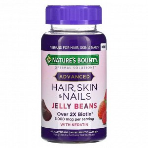 Nature's Bounty, Advanced, добавка для здоровья волос, кожи и ногтей, фруктовое ассорти, 3000 мкг, 80 жевательных конфет