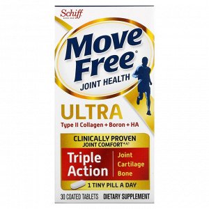 Schiff, Move Free, ультраэффективная добавка для здоровья суставов тройного действия, 30 таблеток, покрытых оболочкой