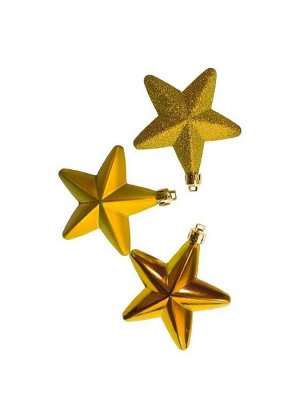 Новогоднее подвесное украшение Звёзды золото: набор из 3х шт.