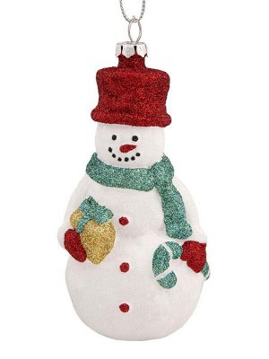 Новогоднее подвесное украшение Снеговик с подарком