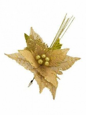 Новогоднее ёлочное украшение Золото-орнамент цветок, 25x25x30