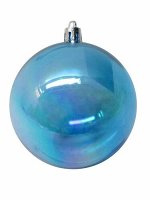Новогоднее подвесное украшение Шар Голубой Перламутр из полистирола / 8x8x8см арт.86918