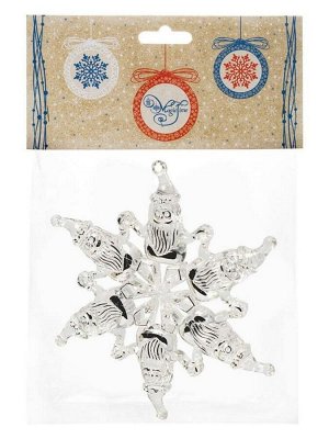 Новогоднее подвесное елочное украшение Санта и Снеговик 12,1x12,1x1