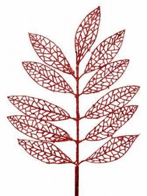 Интерьерное украшение-ветка Ясень в красном, 43x21x1