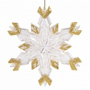Новогоднее подвесное елочное украшение Снежинка с золотом 11