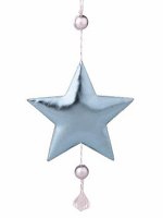 Новогоднее подвесное украшение Блестящая голубая звездочка из полиуретана / 10,5x1,5x28см арт.86364