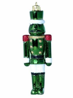 Новогоднее подвесное украшение Щелкунчик в зеленом из полистирола, набор из 14 шт. / 5,3x28x25см арт.87003
