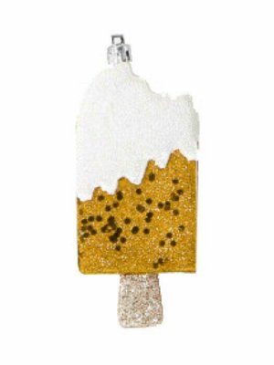 Новогоднее подвесное украшение Эскимо золото из полистирола / 13,2x2,3x6см арт.87321