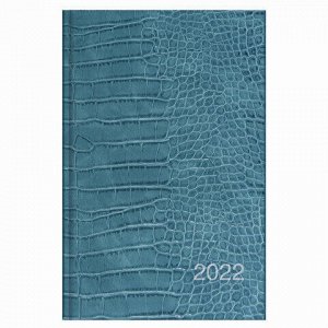 Ежедневник датированный 2022 (145х215 мм), А5, STAFF, ламинированная обложка, "Crocodile", 113345