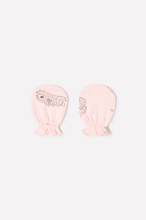 Рукавички для девочки Crockid К 8528 зайчики и сердечки на светло-розовом
