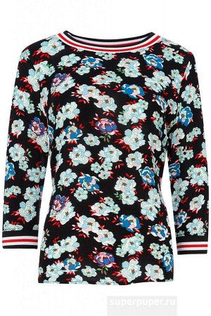 Женская блузка трикотажная комбинированнная текстилем