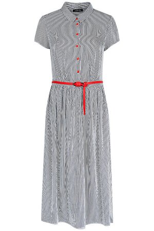 Женское платье текстильное с поясом из тектсильных материалов