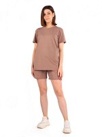 Костюм женский кулирка с шортами &quot;Флай&quot; кофе