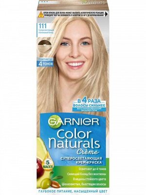 Краска для волос блонд Гарньер "Color Naturals" (Колор Нэчралс)  c 3 маслами, оттенок 111, Платиновый блонд, 110 мл