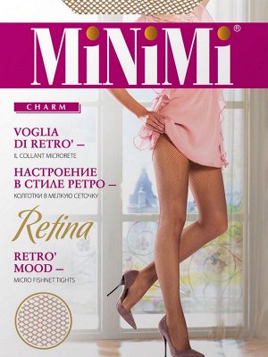 RETINA (MINIMI) /10/100/ колготки в мелкую сетку с ажурным поясом