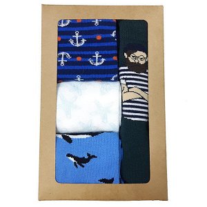 35287 Подарочный набор носков (4 пары) серии Подводный мир "О, капитан! Мой капитан!", р-р 38-44