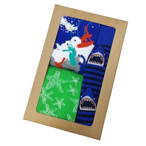 35218 Подарочный набор носков (3 пары) серии Подводный мир "На побережье океана", р-р 38-44