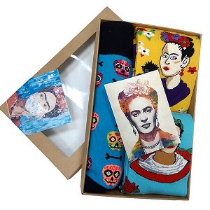 35171 Подарочный набор носков (3 пары) серии Картины "Фрида Кало. Я рисую жизнь", р-р 38-44