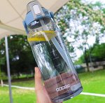 Бутылка для воды, с мерной шкалой, цвет синий