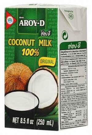 Кокосовое молоко AROY-D  250мл, Tetra Pak