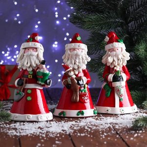 Украшение ёлочное "Дед Мороз с кудрявой бородой" 10х19 см, микс