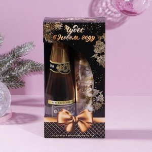 Набор «Чудес в Новом году»: гель для душа с ароматом шампанского и мерцающее молочко с ароматом кокоса, 250 мл
