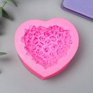 Молд силикон "Сердце из роз" 3х7,3х6,7 см