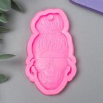 Молд силикон &quot;Череп девушки в очках&quot; 7,9х4,7 см