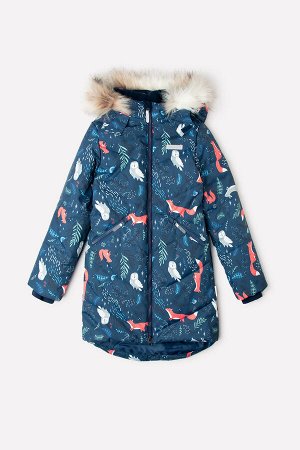 Пальто(Осень-Зима)+girls (синий, лесные животные)